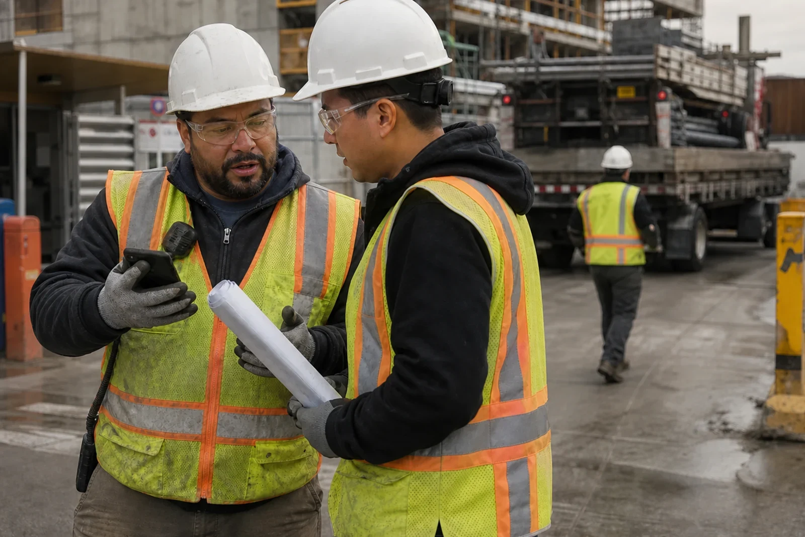 Field team using a mobile workforce experience during an active installation